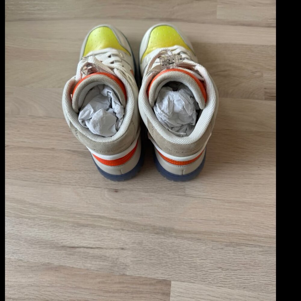 ACNE STUDIOS Colour-block High-top Sneakers In Off White multi Size 39 - Picture 3 of 6